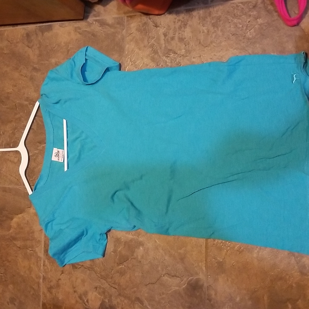Pink blue v neck